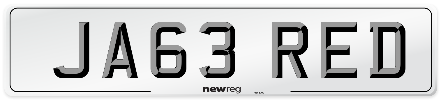 JA63 RED Number Plate from New Reg